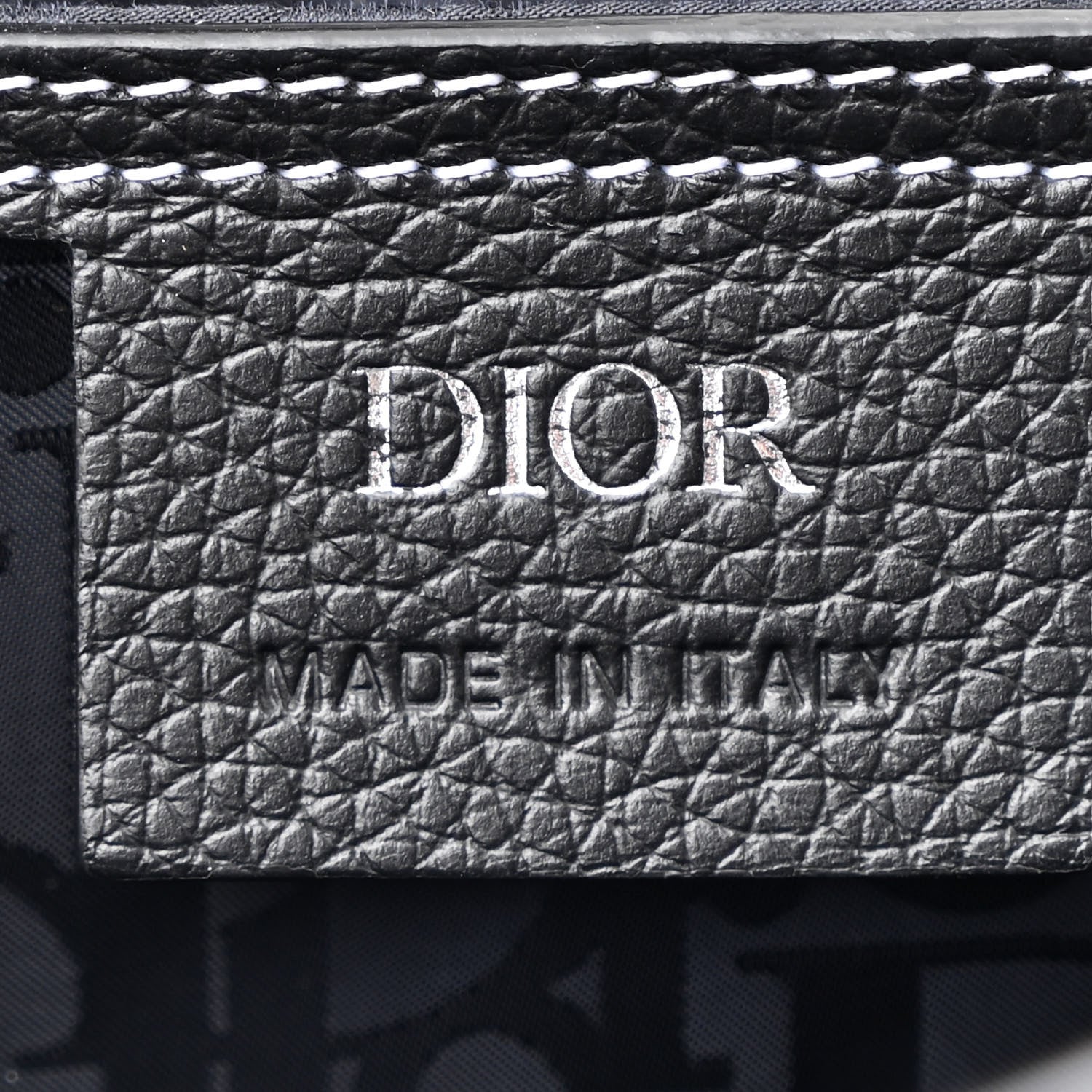 Christian Dior Grained Calfskin Medium Saddle Messenger Bag Black 7 of 12