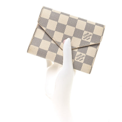 Louis Vuitton Damier Azur Victorine Wallet Rose Ballerine 2 of 6