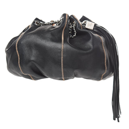Chanel Lambskin Satin Reversible Sac Cordon Black 1 of 15