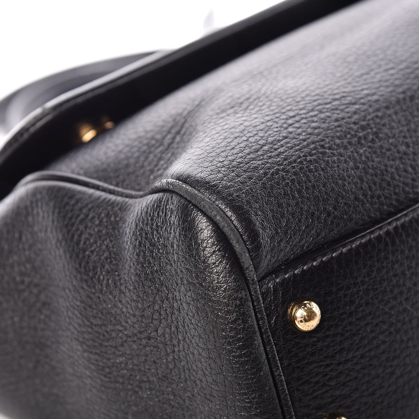 Grained Deerskin Medium Miss Sicily Satchel Black