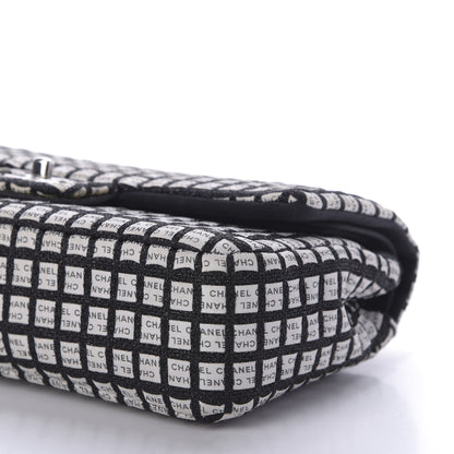 Chanel Ribbon Tweed Medium Double Flap Black White 7 of 8