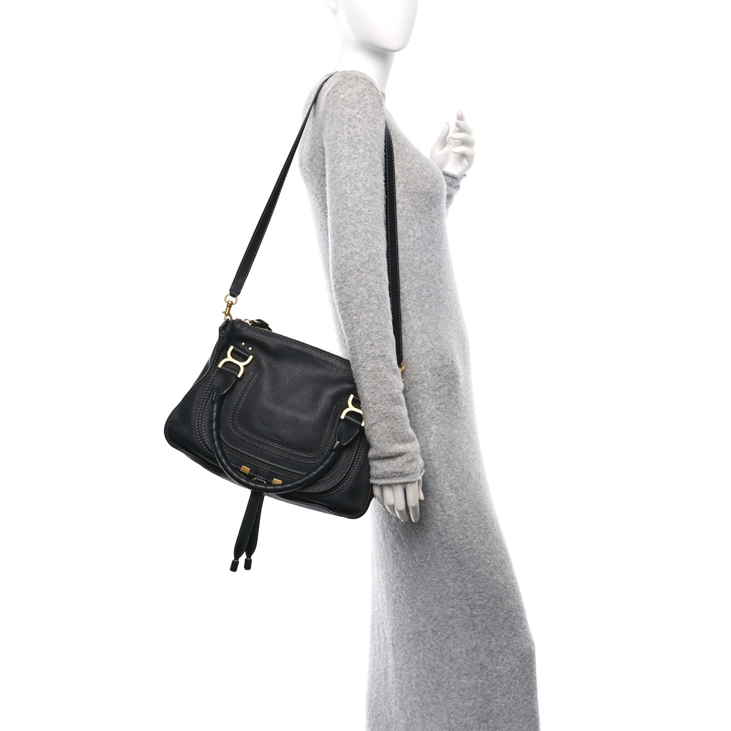 Chloe Calfskin Medium Marcie Satchel Black 2 of 10