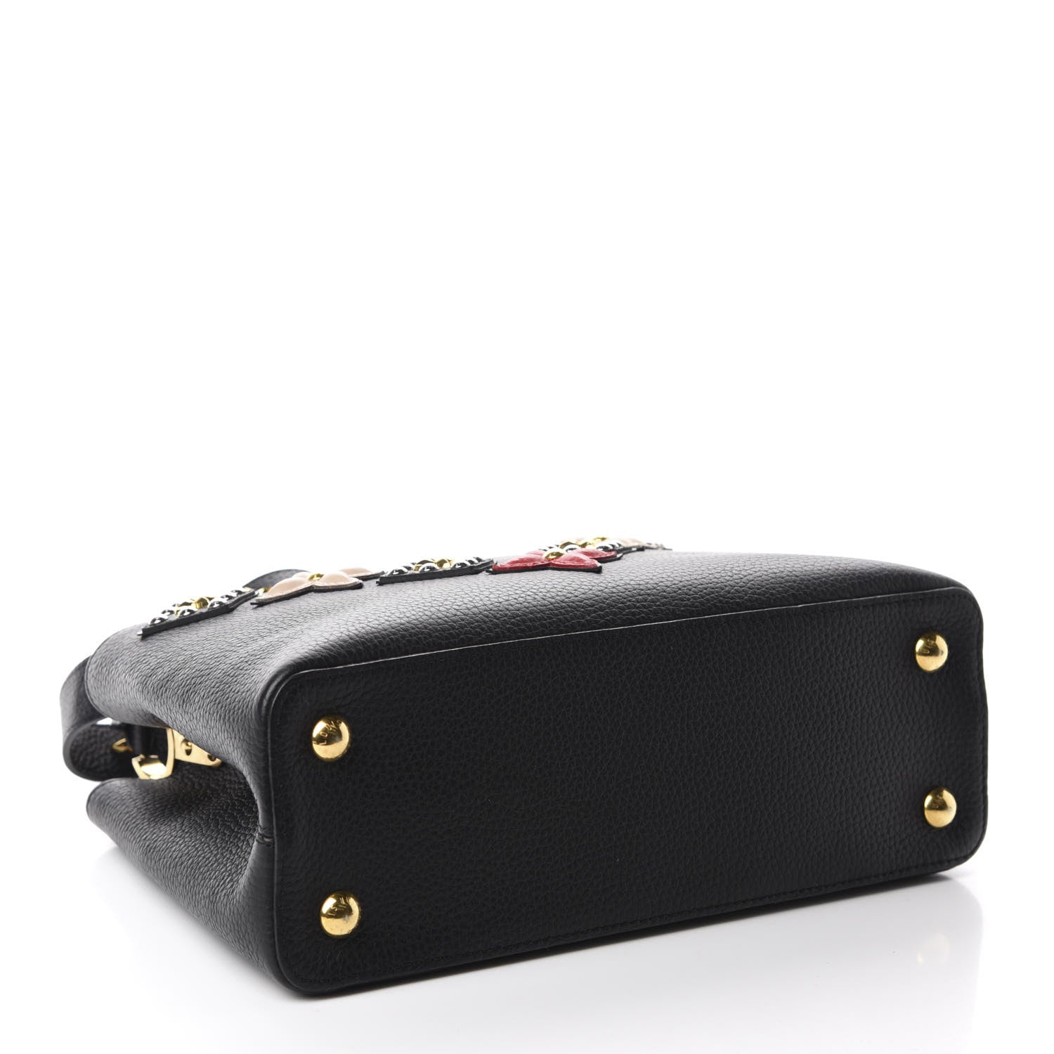 Louis Vuitton Taurillon Mechanical Flowers Smile Capucines PM Black 5 of 10