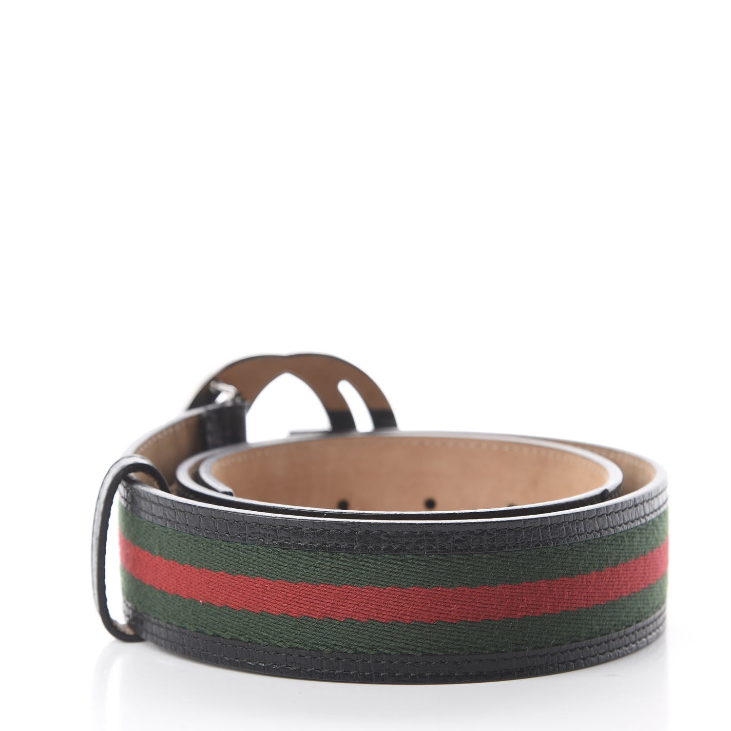 Gucci Calfskin Web Interlocking G Belt 75 30 Black 2 of 6