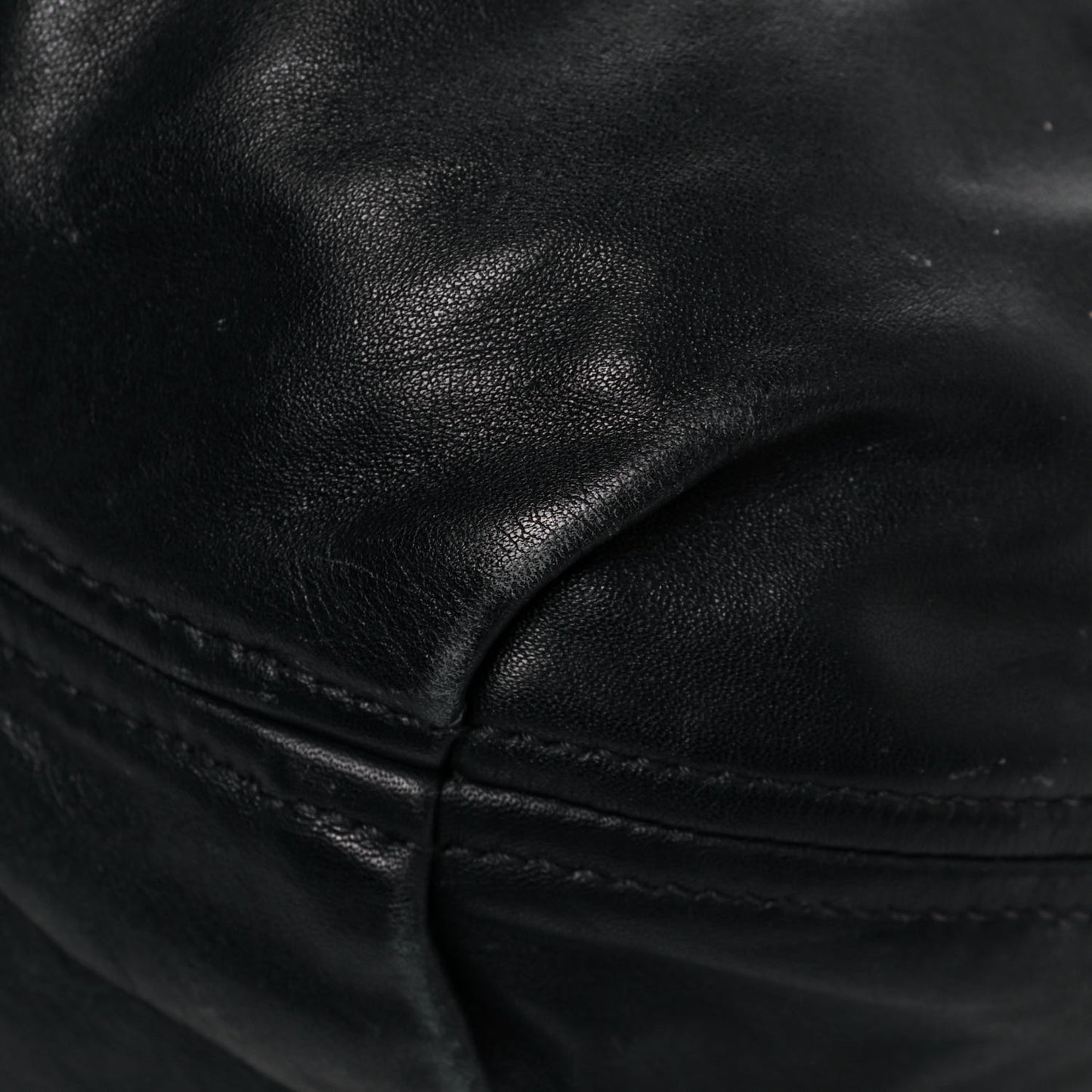 Soft Calfskin Pleated Hobo Black