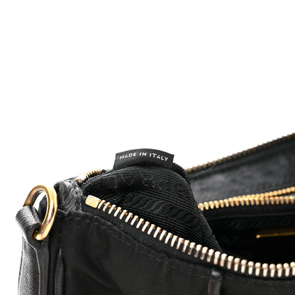 Prada Tessuto Nylon Saffiano Crossbody Bag Black 7 of 15