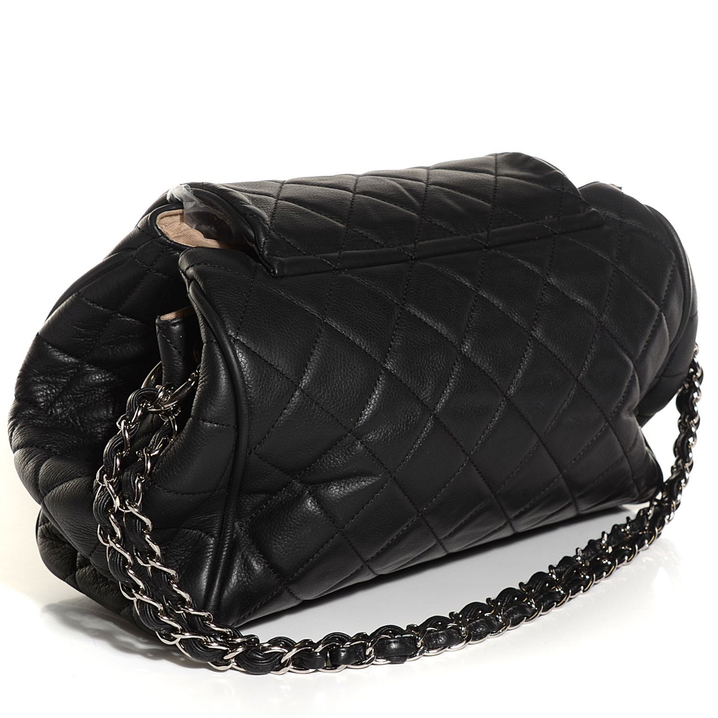 Caviar Quilted Timeless Accordion Flap Black