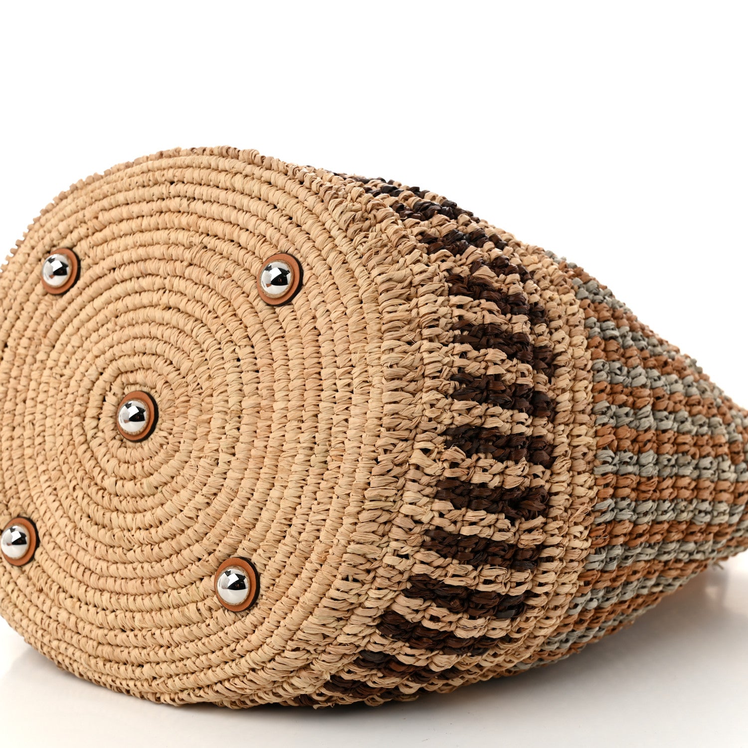 Valentino Garavani Raffia Nappa Medium Vlogo Signature Crochet Bucket Bag Beige Multicolor 9 of 9