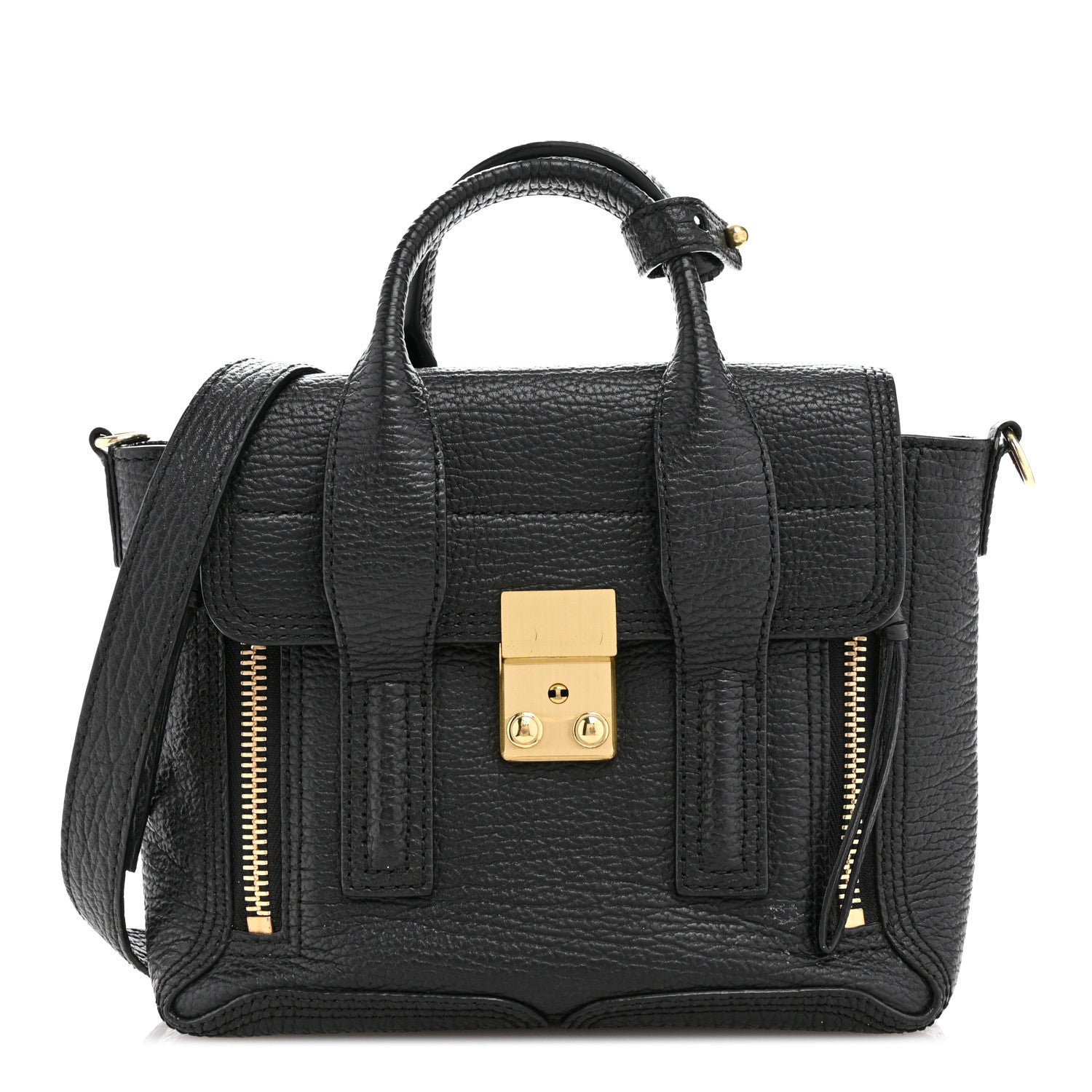 3.1 Phillip Lim Textured Calfskin Mini Pashli Satchel Black 1 of 13