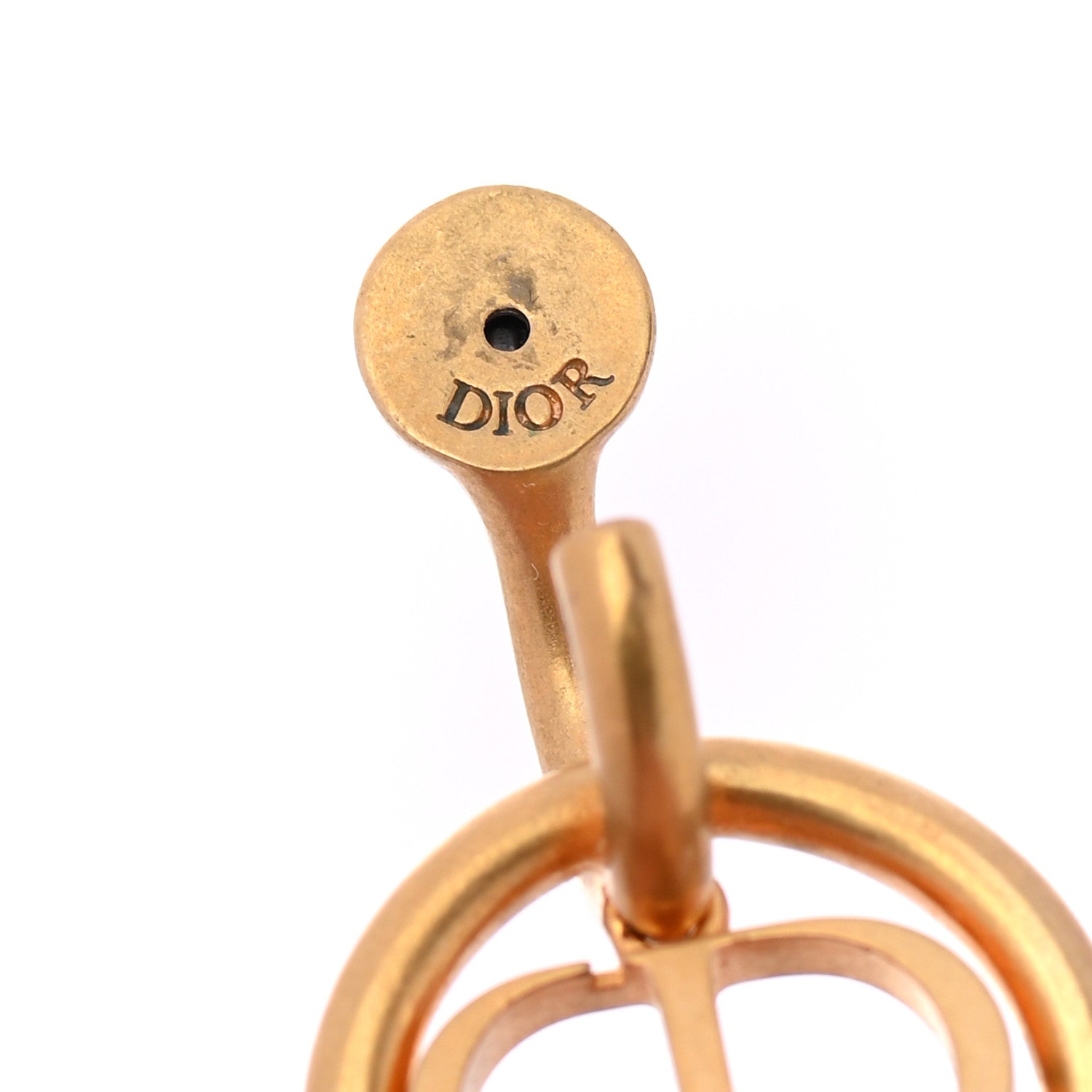 Christian Dior Metal 30 Montaigne Hoop Earrings Aged Gold 4 of 4