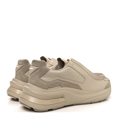Prada Brushed Calfskin Mens Systeme Sneakers 10.5 Beige 5 of 9