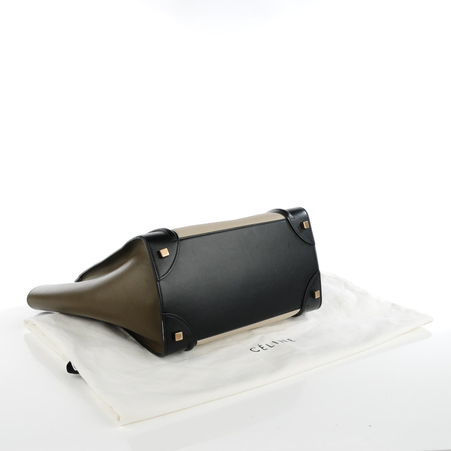Textured Calfskin Mini Tri-Color Luggage Olive