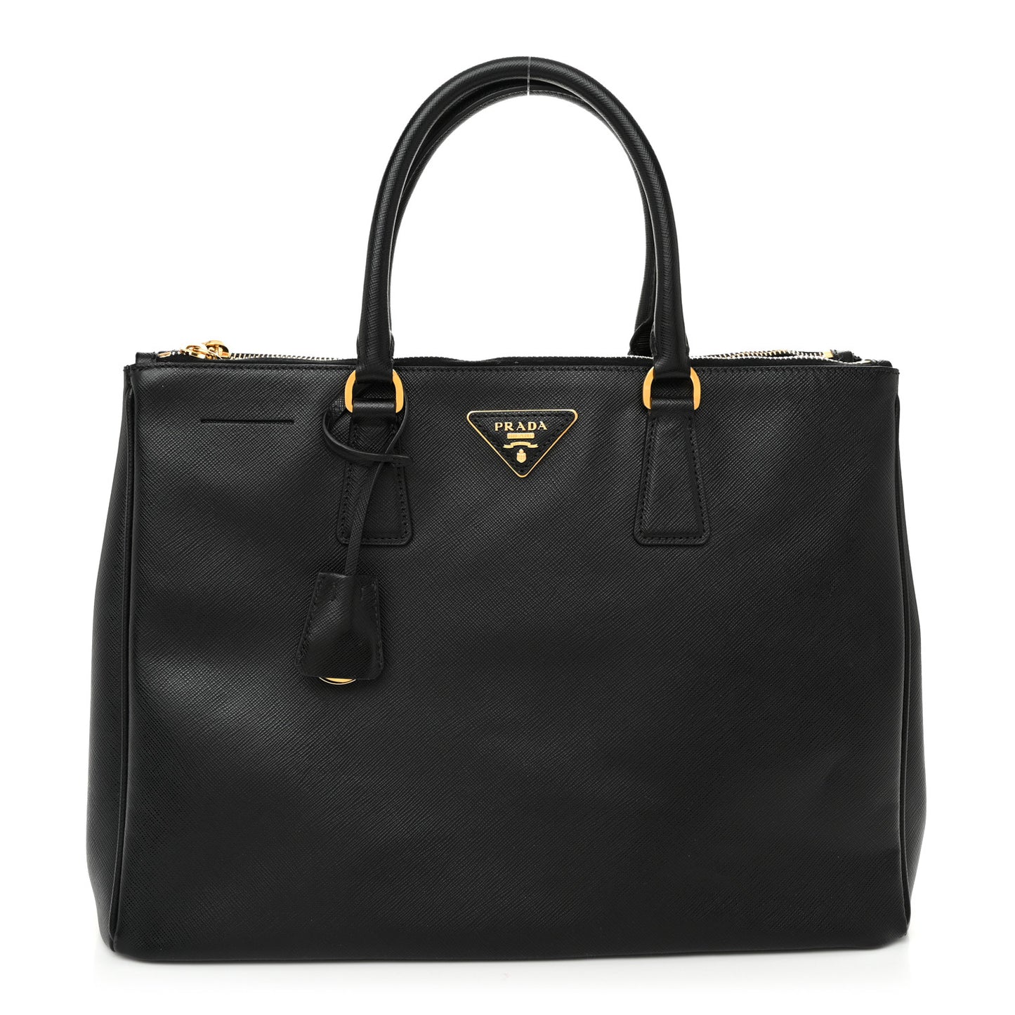 Saffiano Large Galleria Double Zip Tote Black