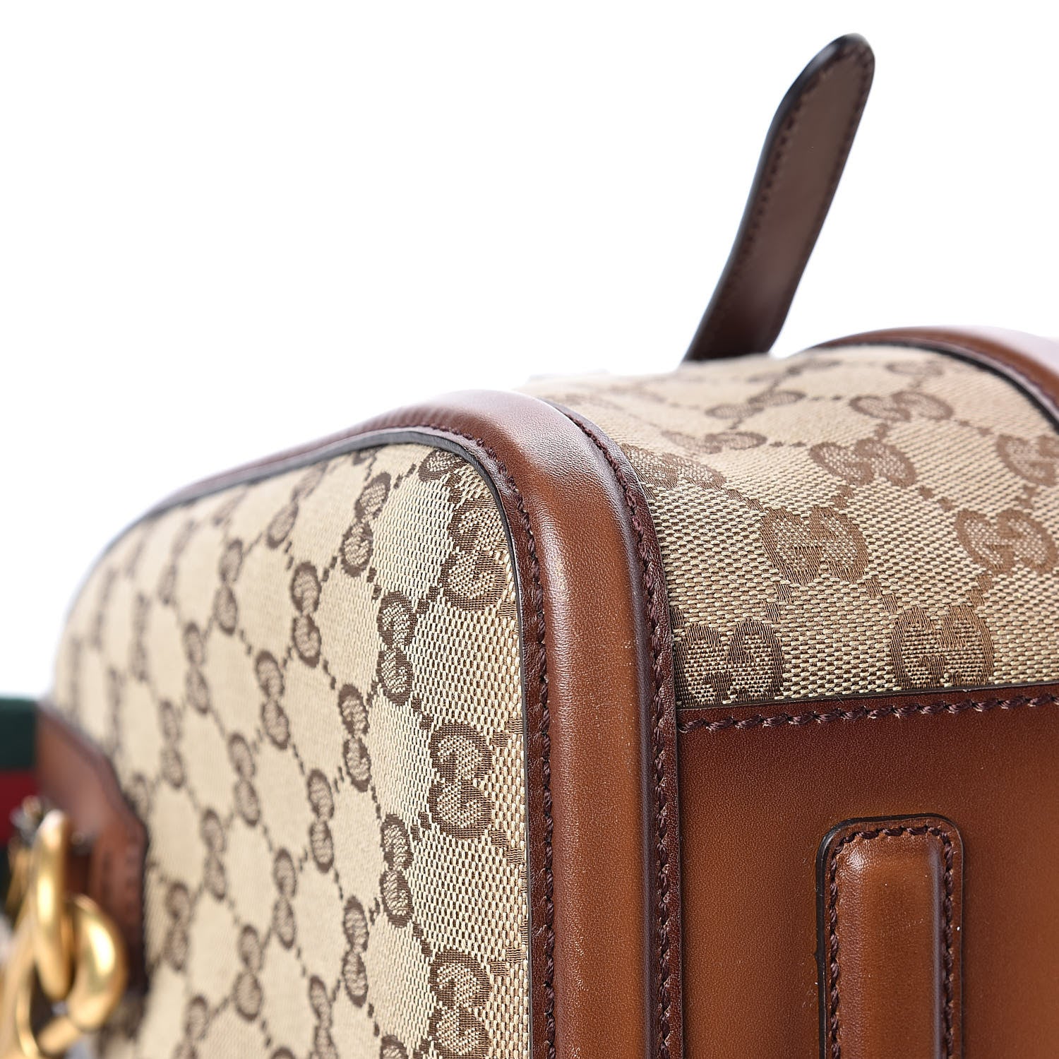 Gucci Monogram Medium Lady Web Boston Bag Beige Cuir 9 of 16