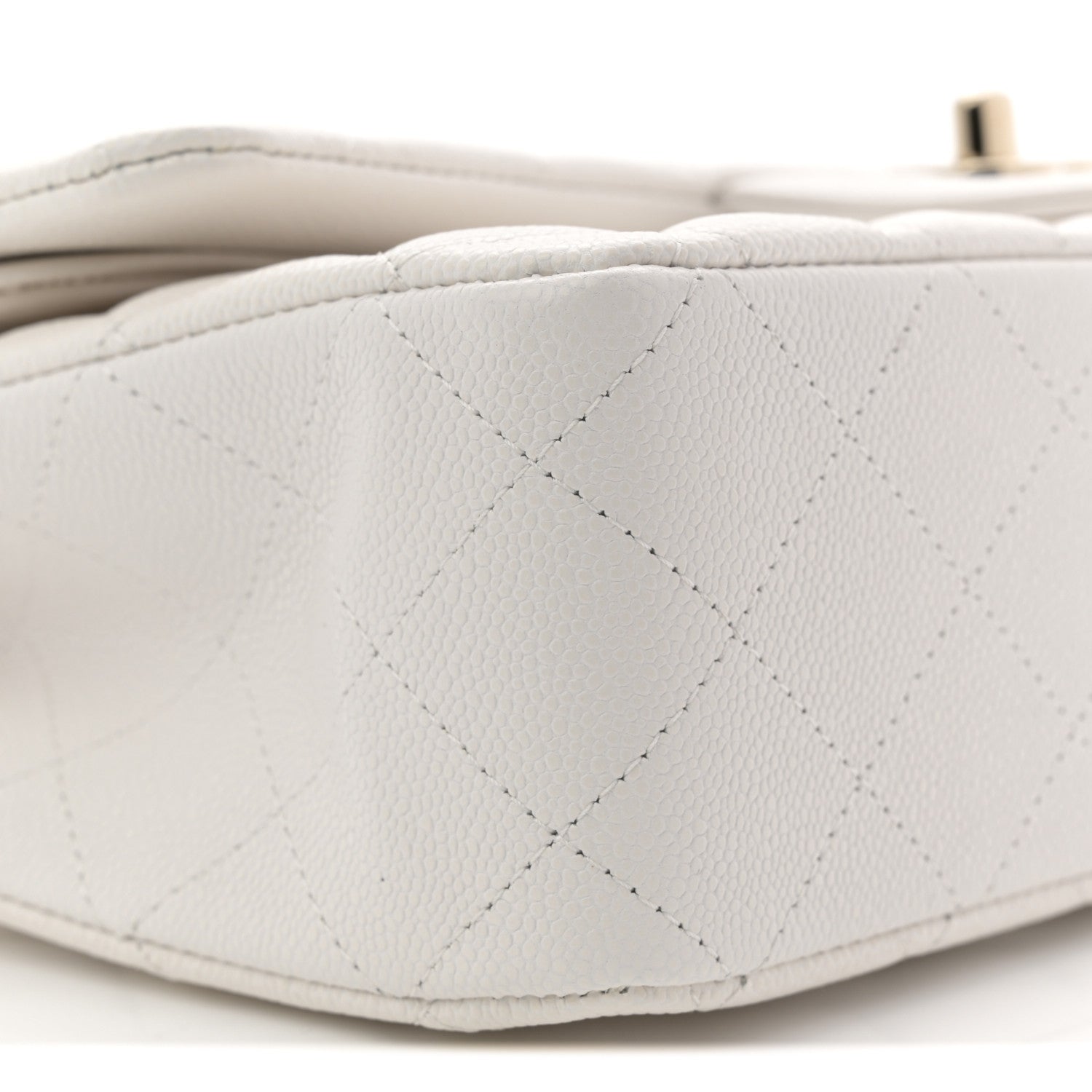 Chanel Caviar Quilted Medium Double Flap White 9 of 10