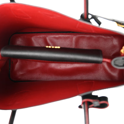 Prada Saffiano Cuir Large Double Bag Black Fuoco 5 of 15