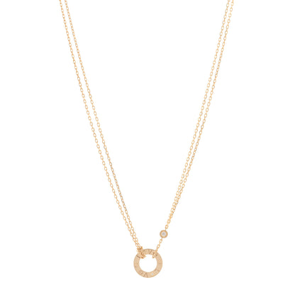 Cartier 18K Yellow Gold 2 Diamond LOVE Necklace 1 of 5