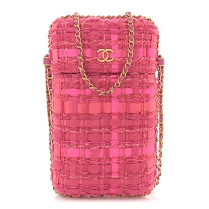 Chanel Tweed Chain Around Phone Holder Pink 1 of 11