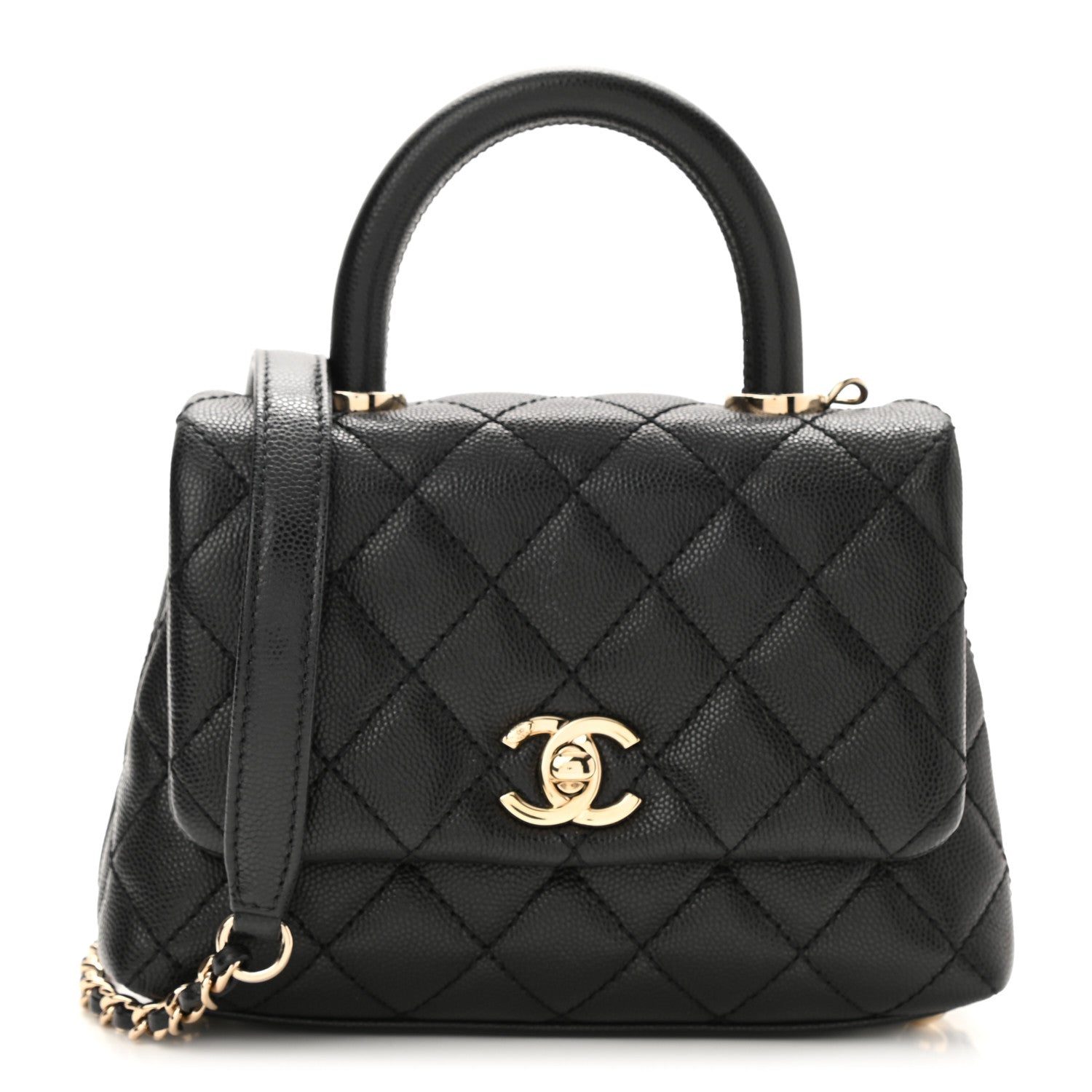 Chanel Caviar Quilted Extra Mini Coco Handle Flap Black 1 of 11