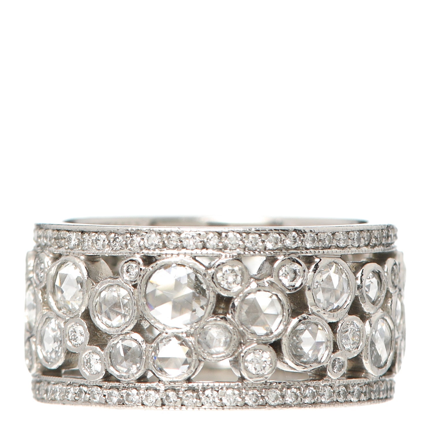 Tiffany Platinum Diamond Cobblestone Band Ring 52 6 3 of 4