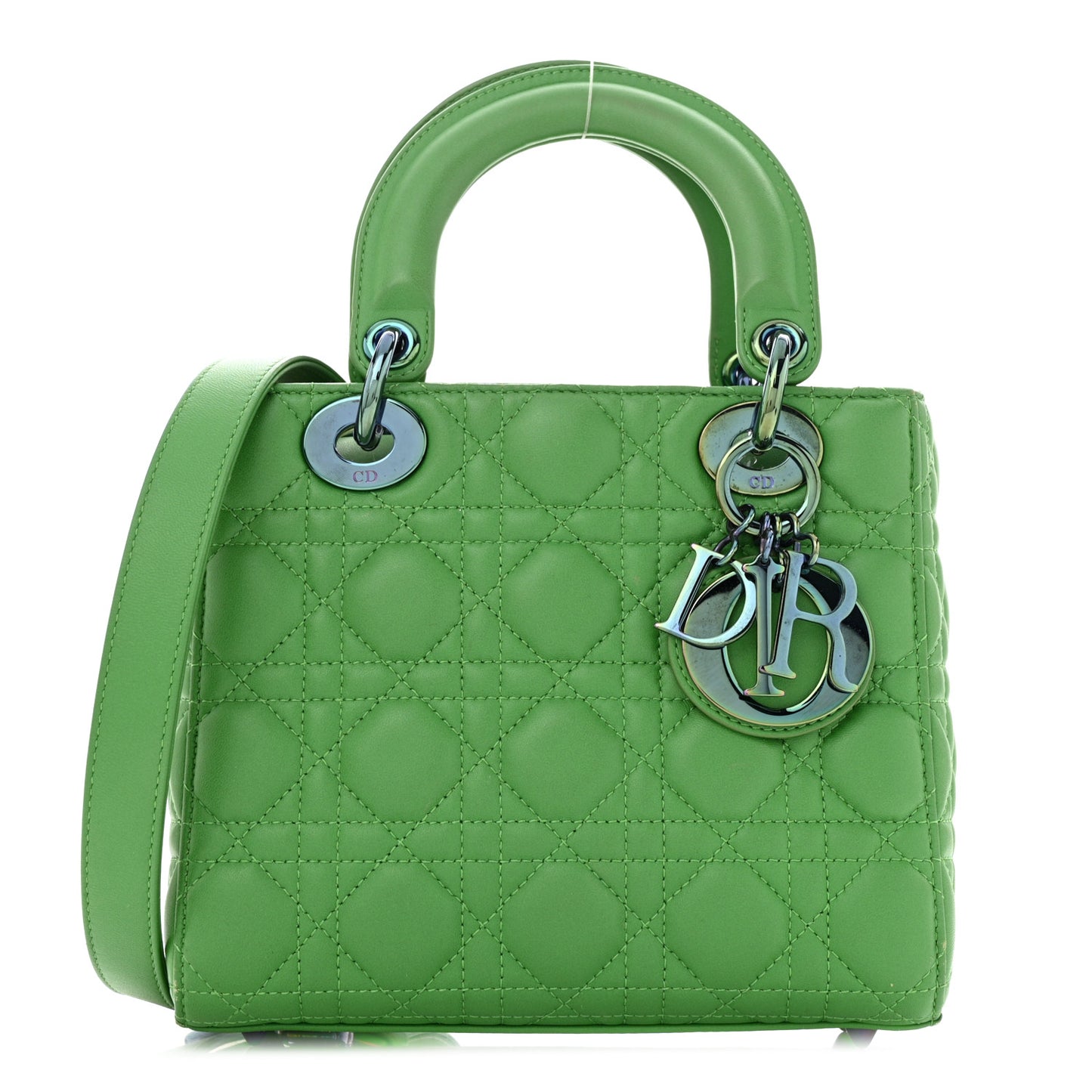 Lambskin Cannage Small Lady Dior Bright Green