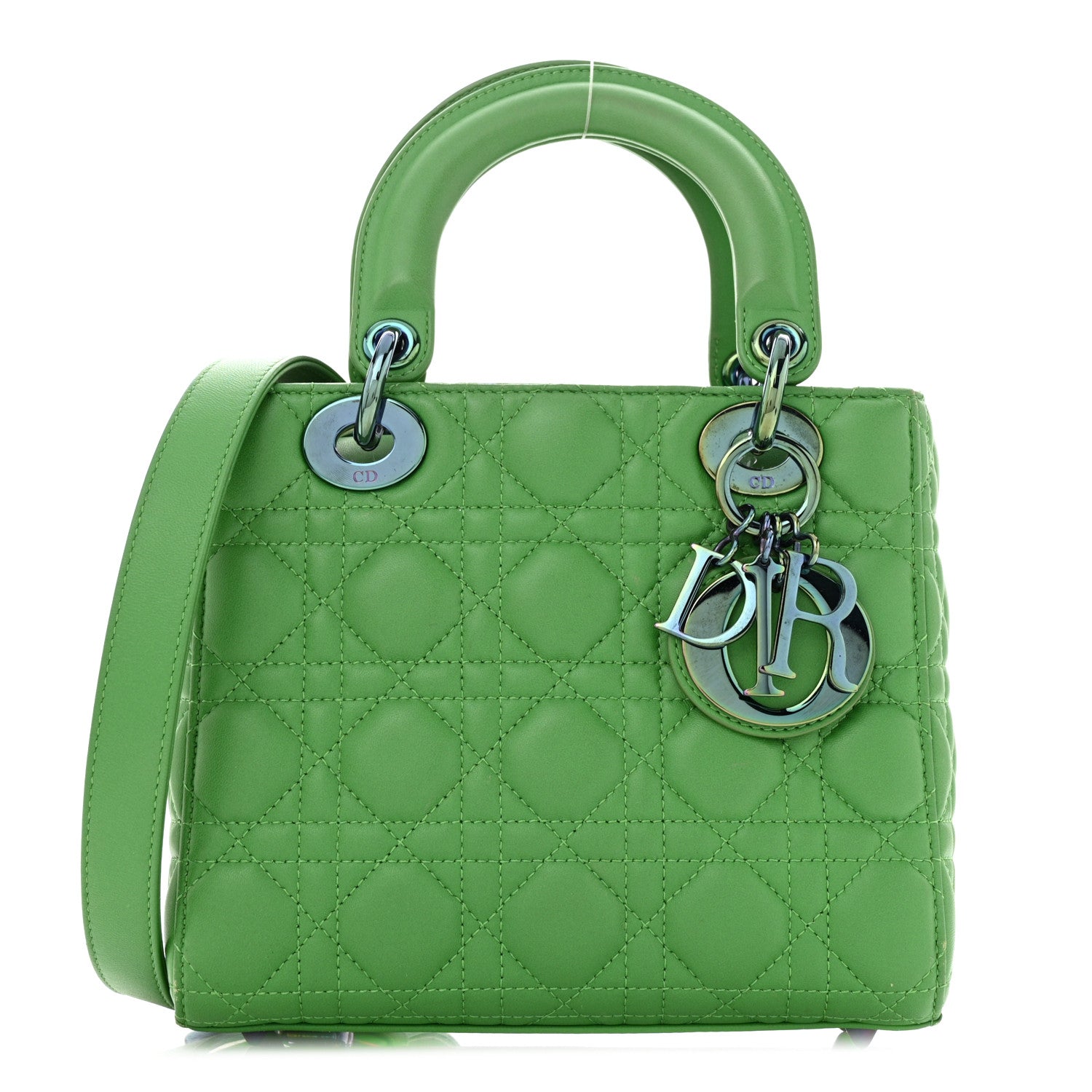 Christian Dior Lambskin Cannage Small Lady Dior Bright Green 1 of 15