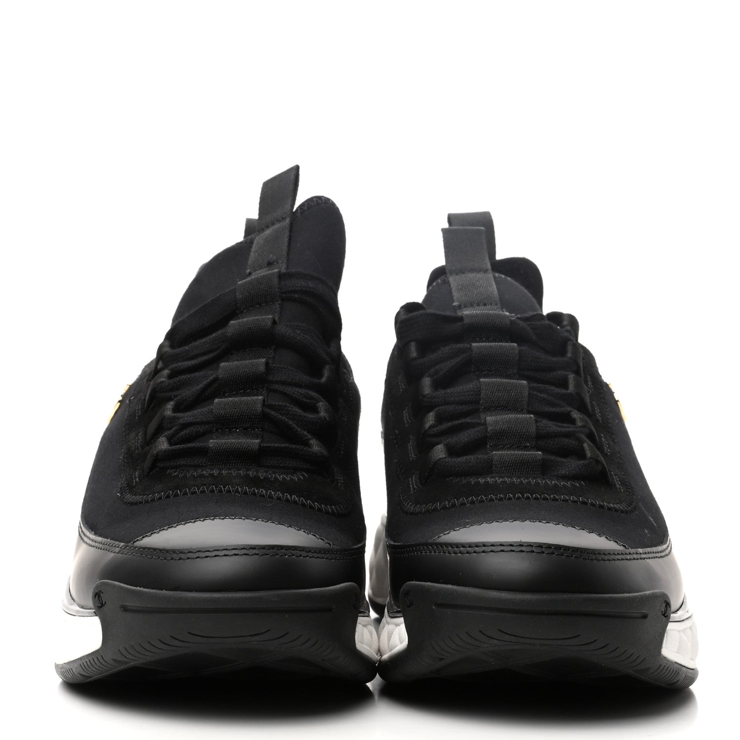 Chanel Velvet Calfskin Mixed Fibers CC Sneakers 40 Black 2 of 8