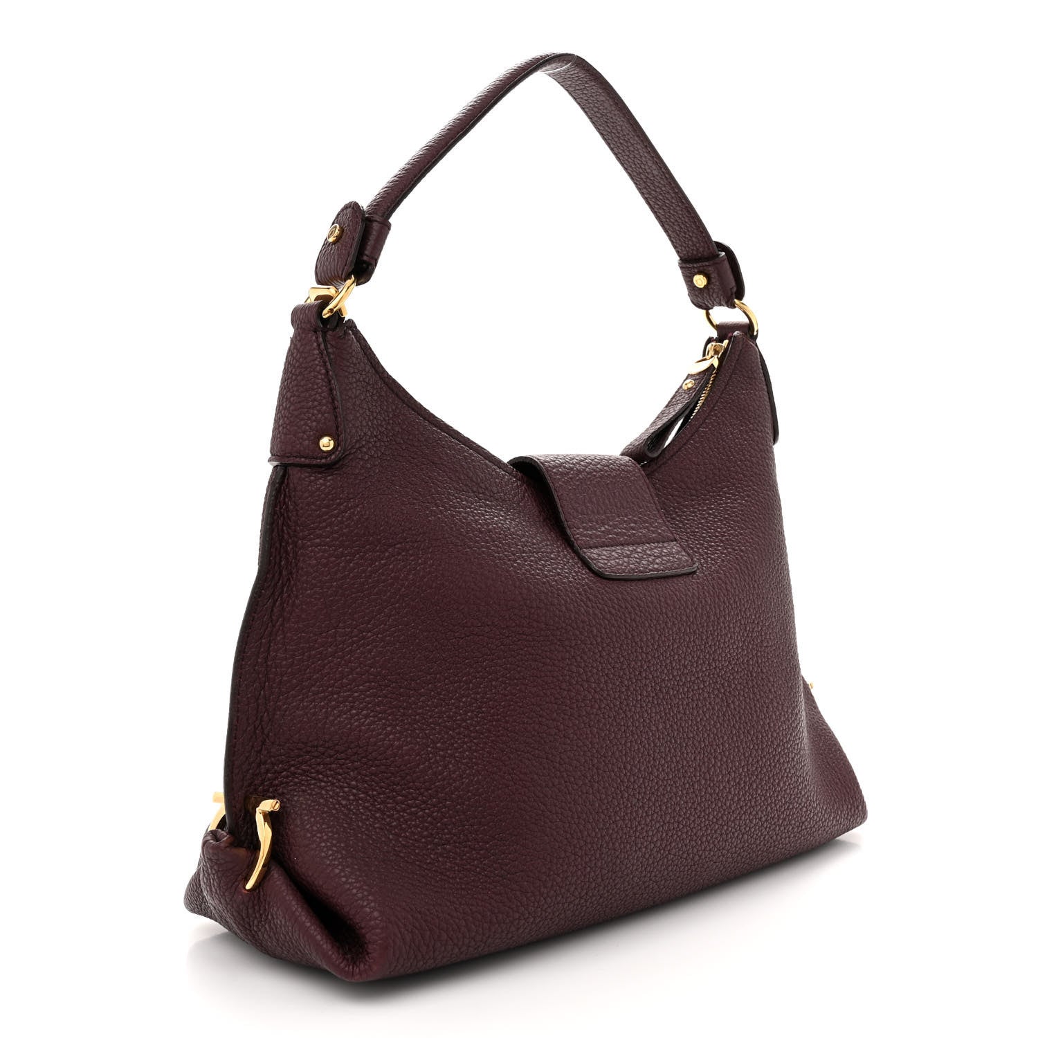 Salvatore Ferragamo Calfskin Fanisa Gancini Hobo Plum 3 of 14