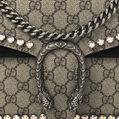 Gucci GG Supreme Monogram Crystal Small Dionysus Shoulder Bag Black 8 of 10