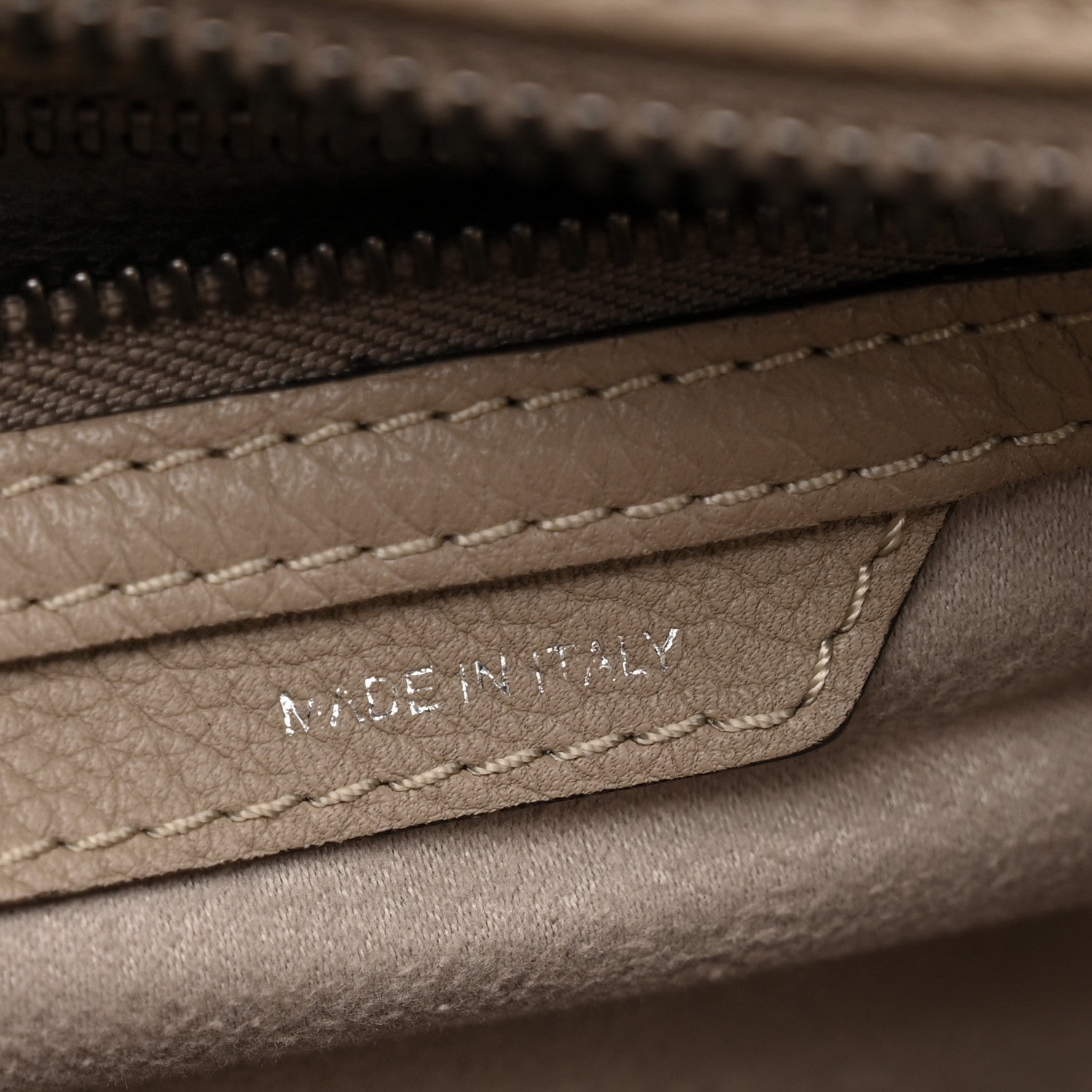 Celine Drummed Calfskin Micro Luggage  Dune 7 of 12