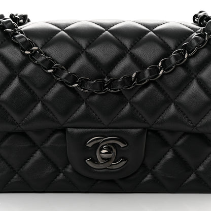 Chanel Lambskin Quilted Mini Rectangular Flap So Black 8 of 11
