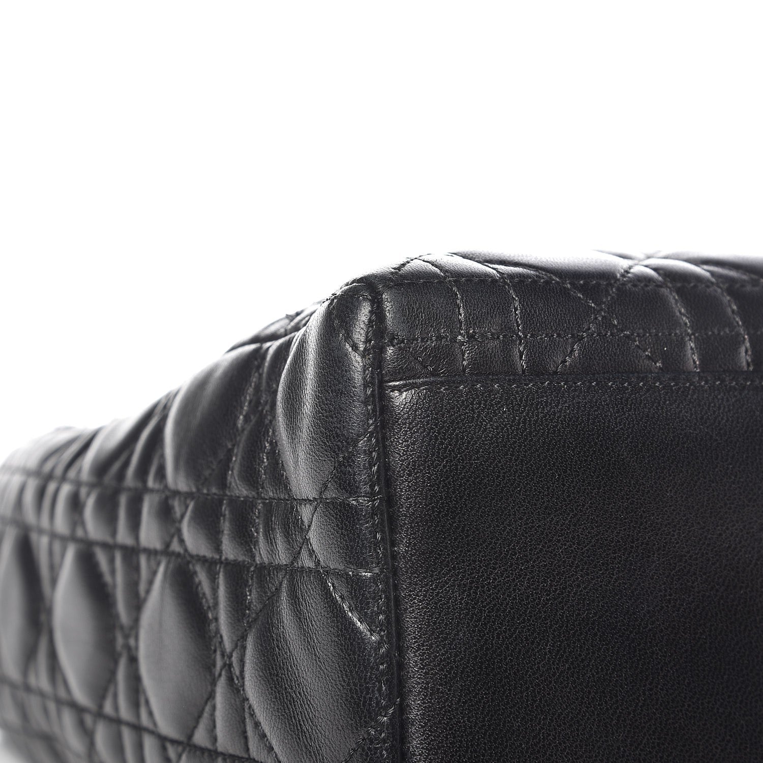 Christian Dior Lambskin Cannage Medium Lady Dior Black 9 of 12
