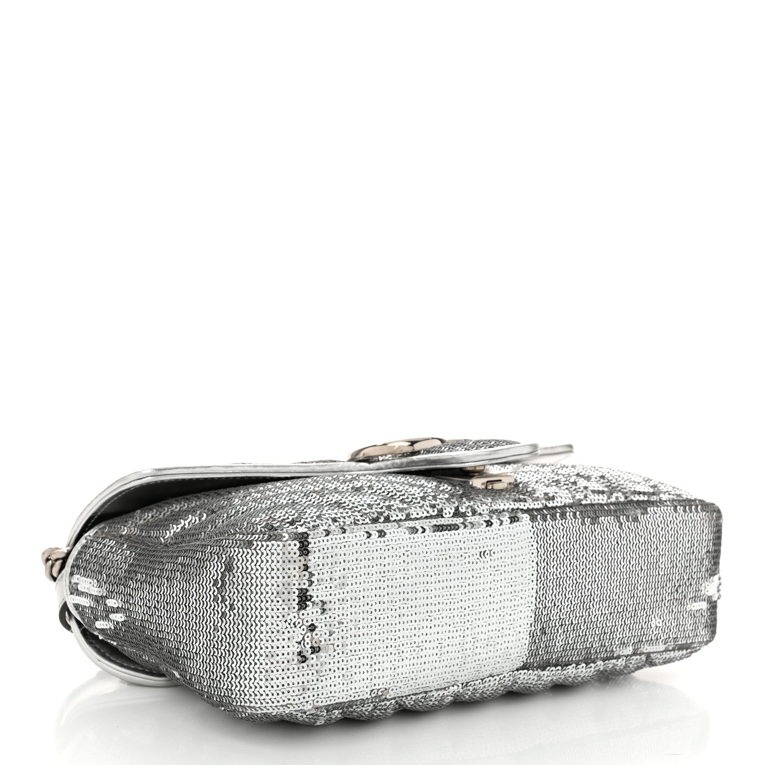 Gucci Sequin Matelasse Small GG Marmont Shoulder Bag Silver 4 of 10