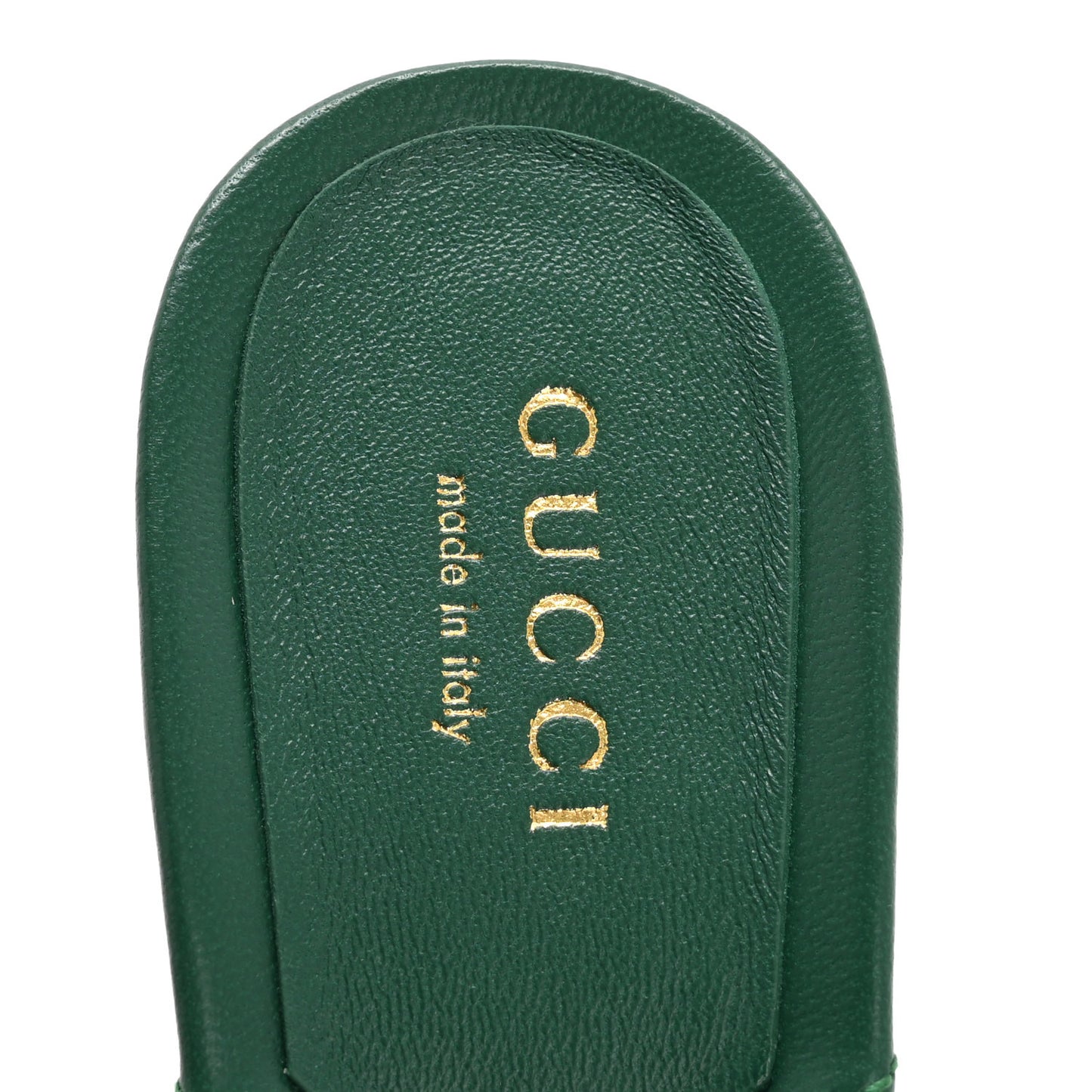 Nappa Matelasse GG Marmont 75mm Slide Sandals 35 Emerald