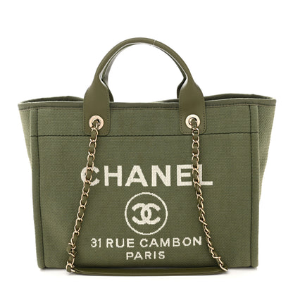 Chanel Mixed Fibers Small Deauville Tote Green 1 of 11