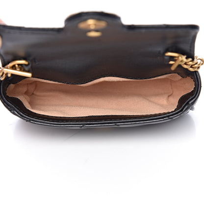 Gucci Calfskin Matelasse GG Marmont 2.0 Coin Purse On A Chain Black 6 of 10