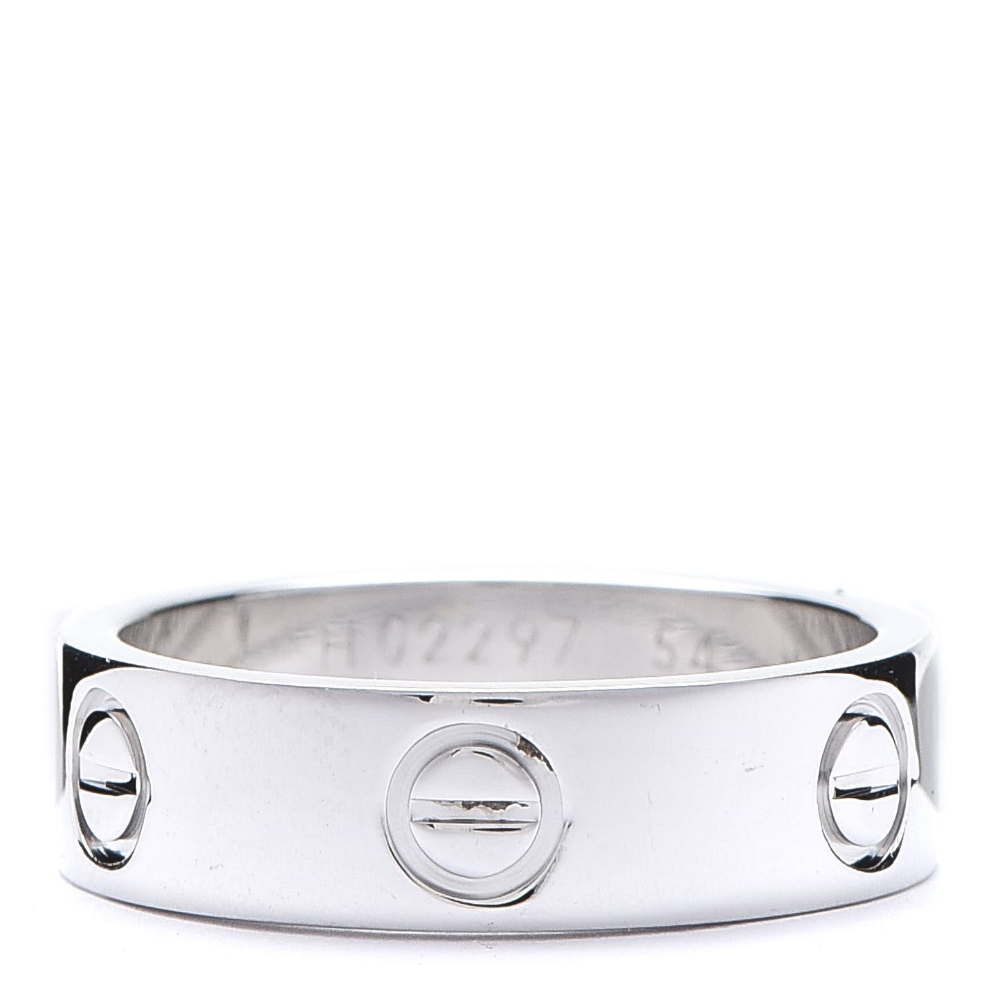 18K White Gold 5.5mm LOVE Ring 54 6.75