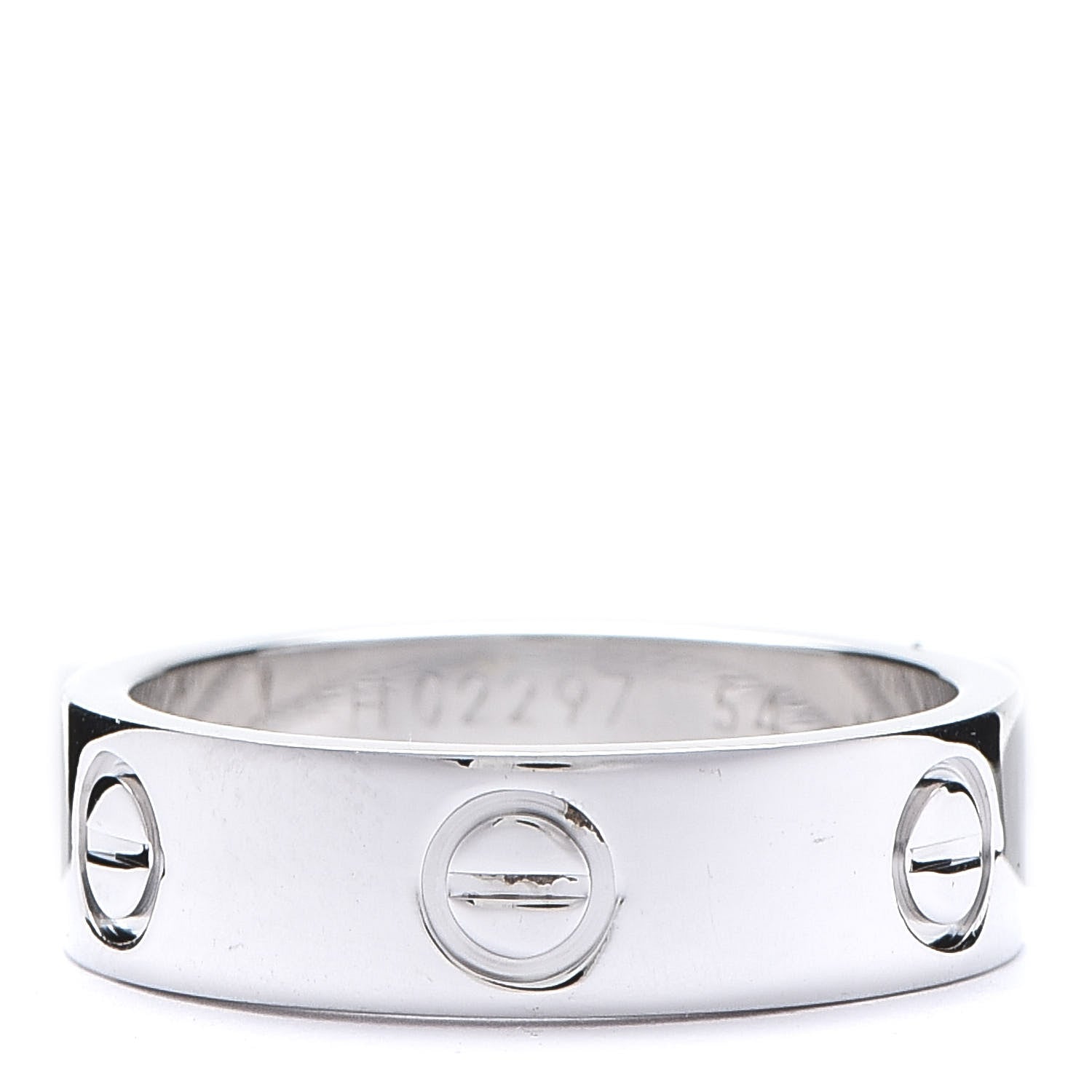 Cartier 18K White Gold 5.5mm LOVE Ring 54 6.75 1 of 4