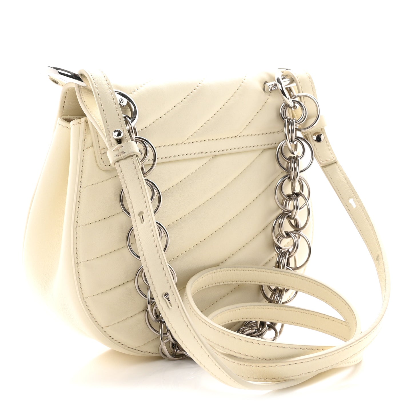 Calfskin Quilted Mini Drew Bijou Shoulder Bag  Natural White