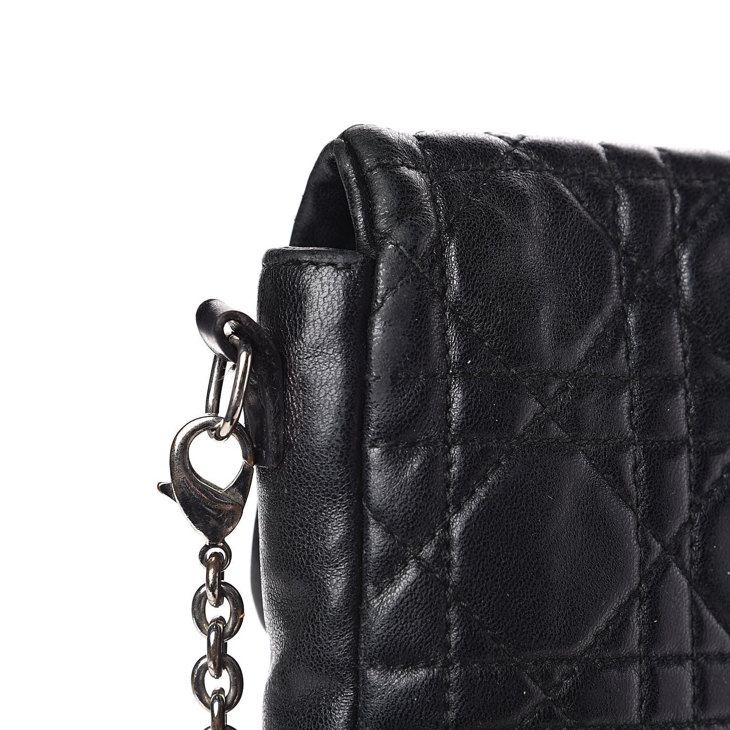 Christian Dior Lambskin Cannage New Lock Pouch Black 14 of 17