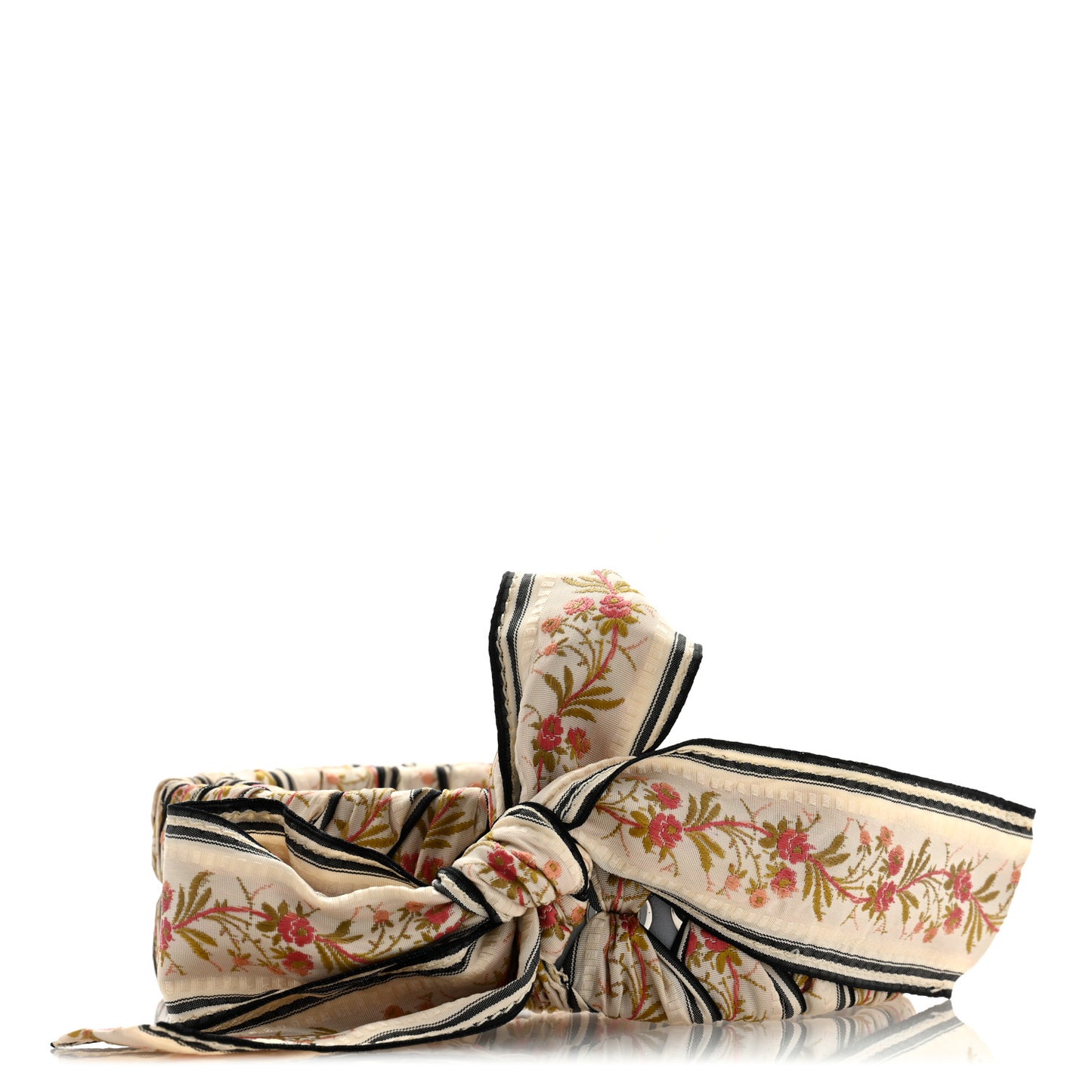 Calfskin Ribbon Lace Up Floral Strap You Grey White