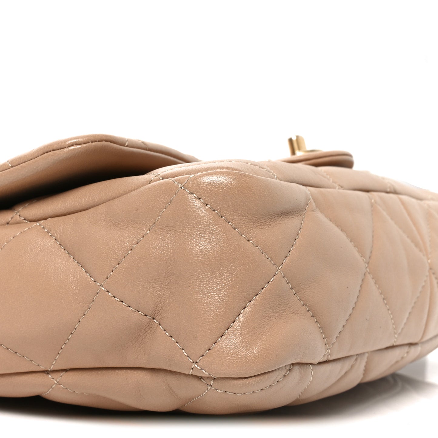 Lambskin Quilted Large CC Funky Town Flap Beige