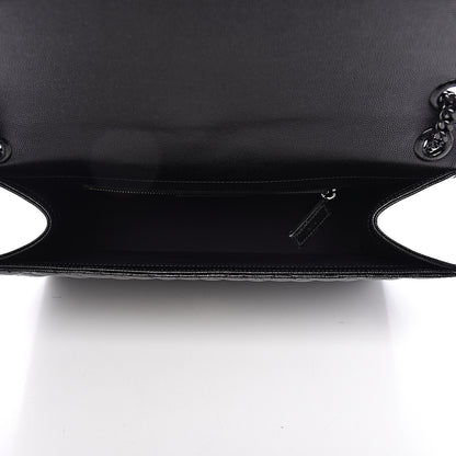 Saint Laurent Grain De Poudre Textured Mixed Matelasse Large Triquilt Monogram Monochrome Satchel Black 5 of 11