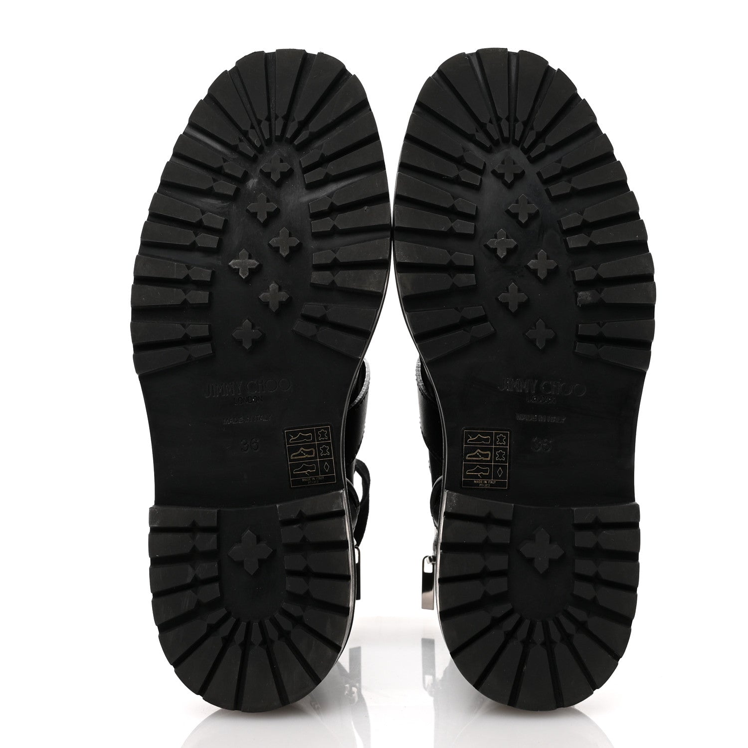 Jimmy Choo Calfskin Crystal Embellished Cora Flat Combat Boots 36 Black 6 of 8