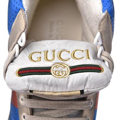 Gucci Nubuck Web Mens Screener High Top Sneakers 9 Dusty Milk Bright Splash 6 of 11
