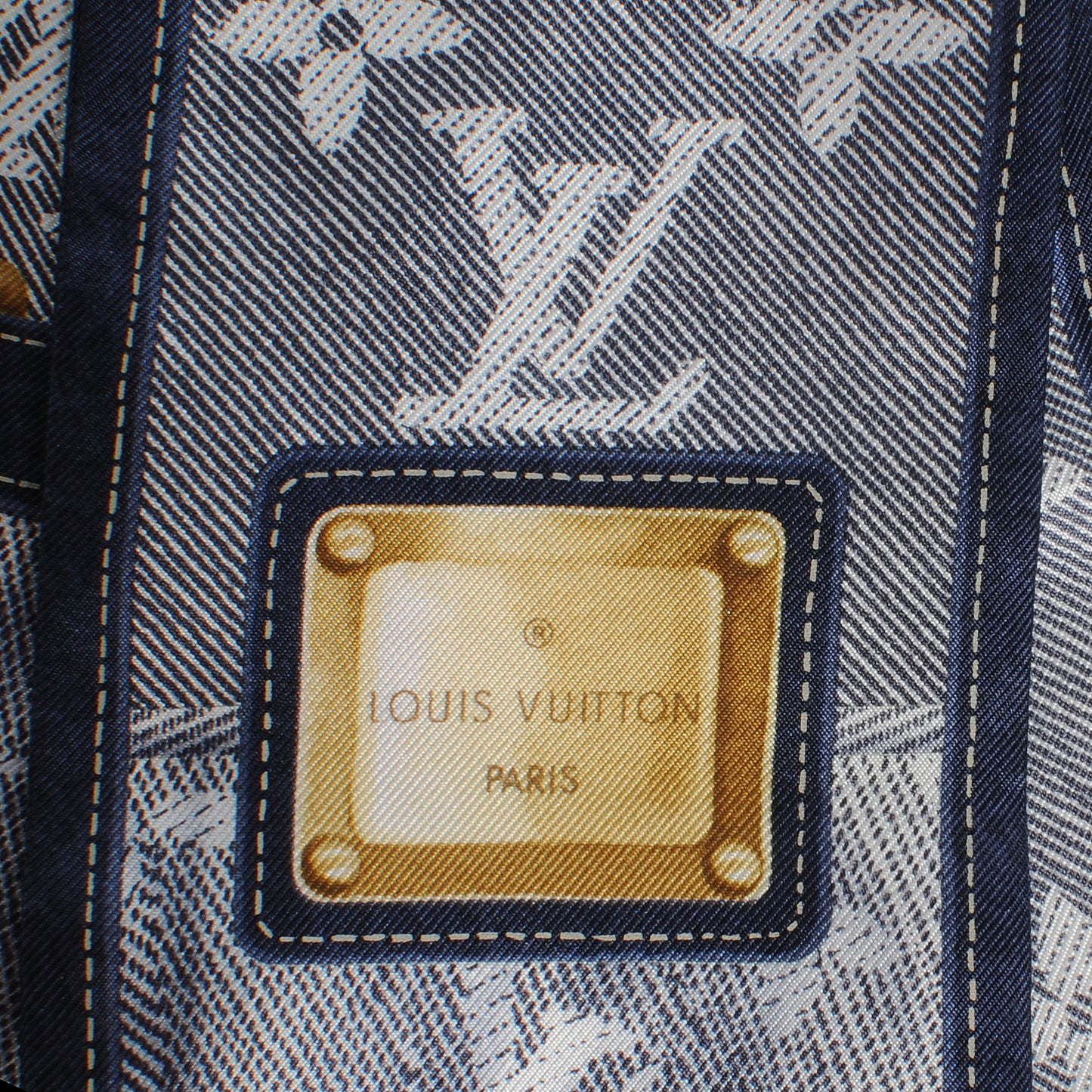 Silk Monogram New Denim Bandeau Marine