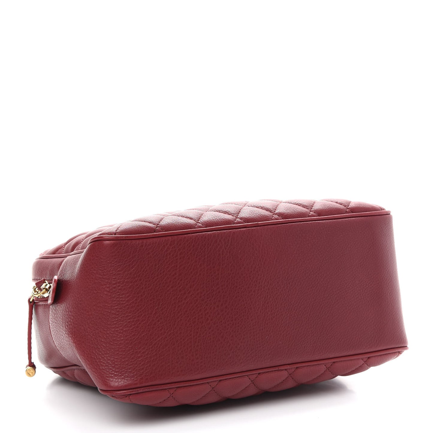 Calfskin Quilted CC Medium Vanity Case Dark Red