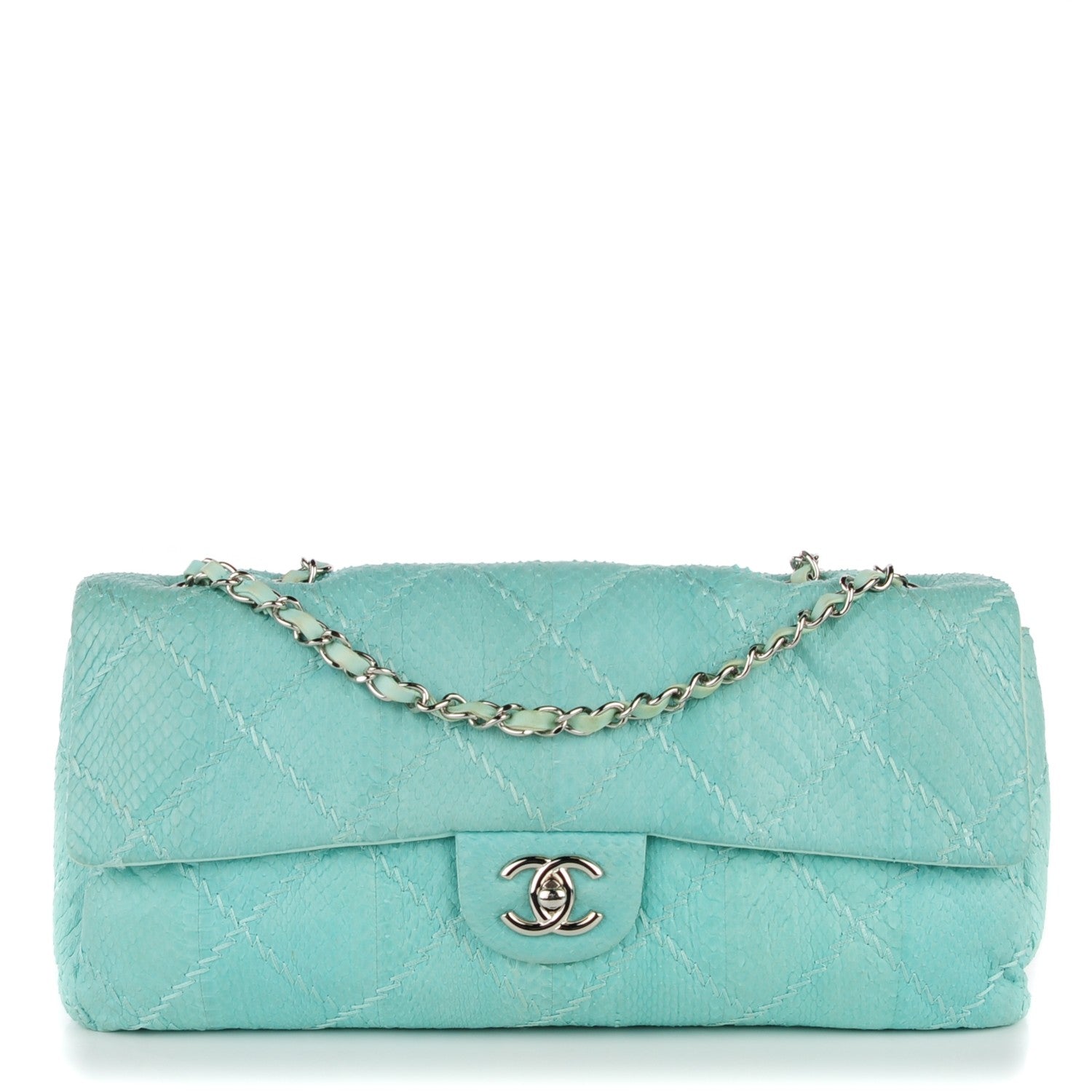Chanel Snakeskin Ultimate Stitch Flap Light Blue 1 of 8