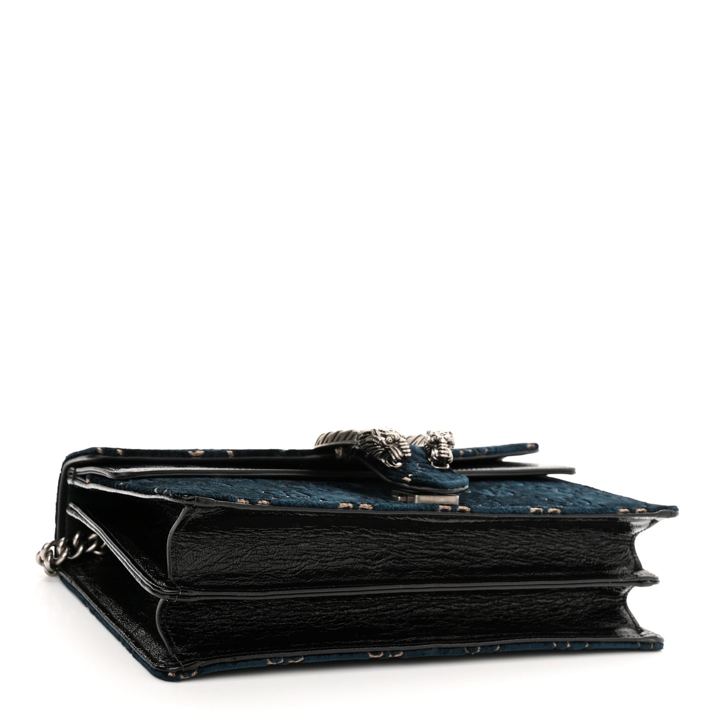 Velvet Skipper GG Monogram Small Dionysus Shoulder Bag Blue Beige Black