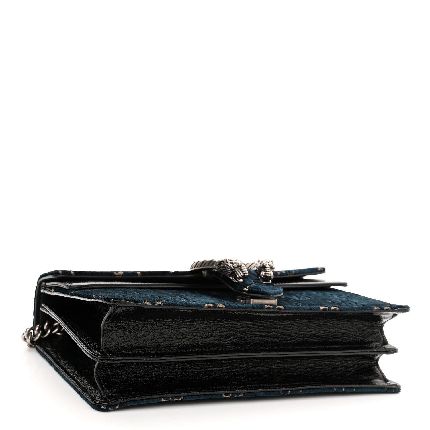 Gucci Velvet Skipper GG Monogram Small Dionysus Shoulder Bag Blue Beige Black 4 of 11